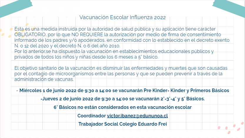 Vacunación Escolar Influenza 